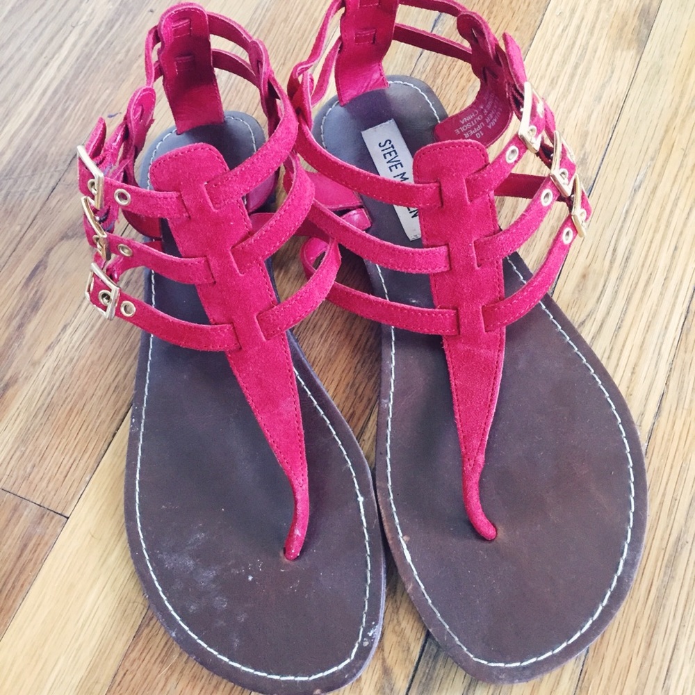 red Steve Madden sandals